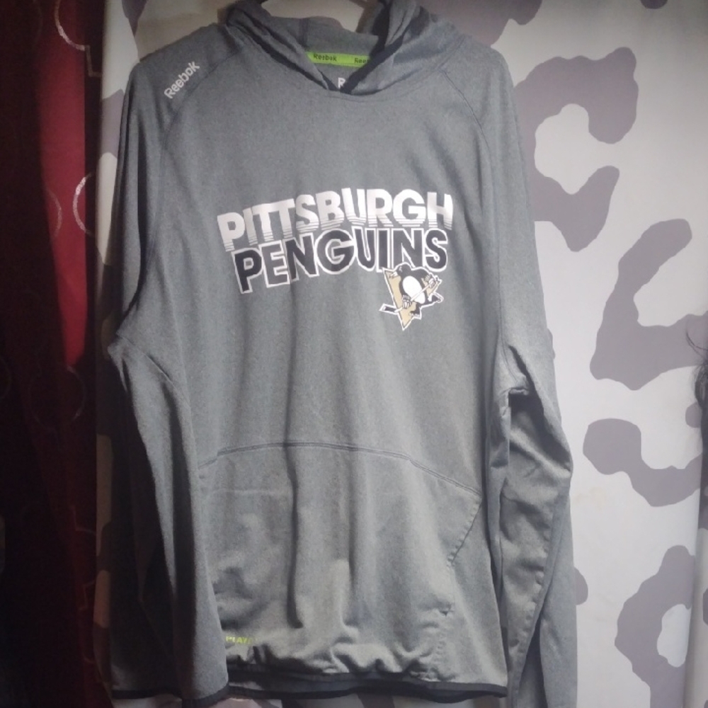 Reebok Charcoal Pittsburgh Penguins Hoodie